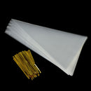 100X clear cone shape cellophane bags candy sugar popcorn flower packing bag FT