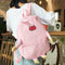 Women Canvas Lovely Cartoon Pig Shape Causal Backpack Shoulder Bag(Pink)