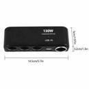 4 way Cigarette Lighter Socket Splitter 12V Dual USB Charger Power Adapter Car
