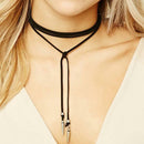 Punk Neck Strap Leather Wrap Choker Collar Rope Party Rivet Long Necklace