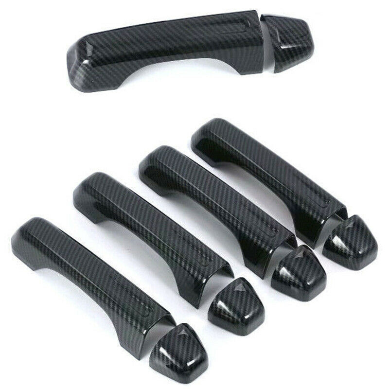 New Carbon Fiber Look Door Handle Cover Trim 10Pcs For Jeep Wrangler Jl 201 W1C1