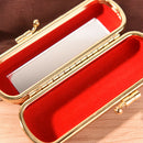 Fashion Iron Clip Lipstick Case Holder With Mirror Inside & Snap-On Closure  lj