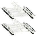 24 PCS Skirt Hangers with Clips, Pants Hanger Metal Pant Hangers Space Savi