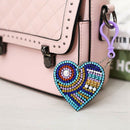 New 5D Diy Diamond Painting Color Heart-Shaped Keychain Pendant Special Sha