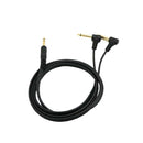 6.35mm Male Stereo to 2x 6.35mm Male Right Angle Y Splitter Audio Cable