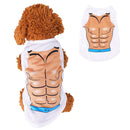 Pet Dogs Funny Cute Muscle Print White Bikini Beach T-Shirt Vest Clothes Size S