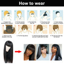 Long Straight Black Party With Bangs Styling Women Wig Synthetic Salon Fashion