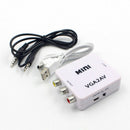 1080P Mini VGA to RCA AV Converter with 3.5mm VGA 2AV / CVBS Audio + Audio