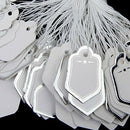 500pcs Price tags with strings Hanging Rings Jewelry Sale Display - White a
