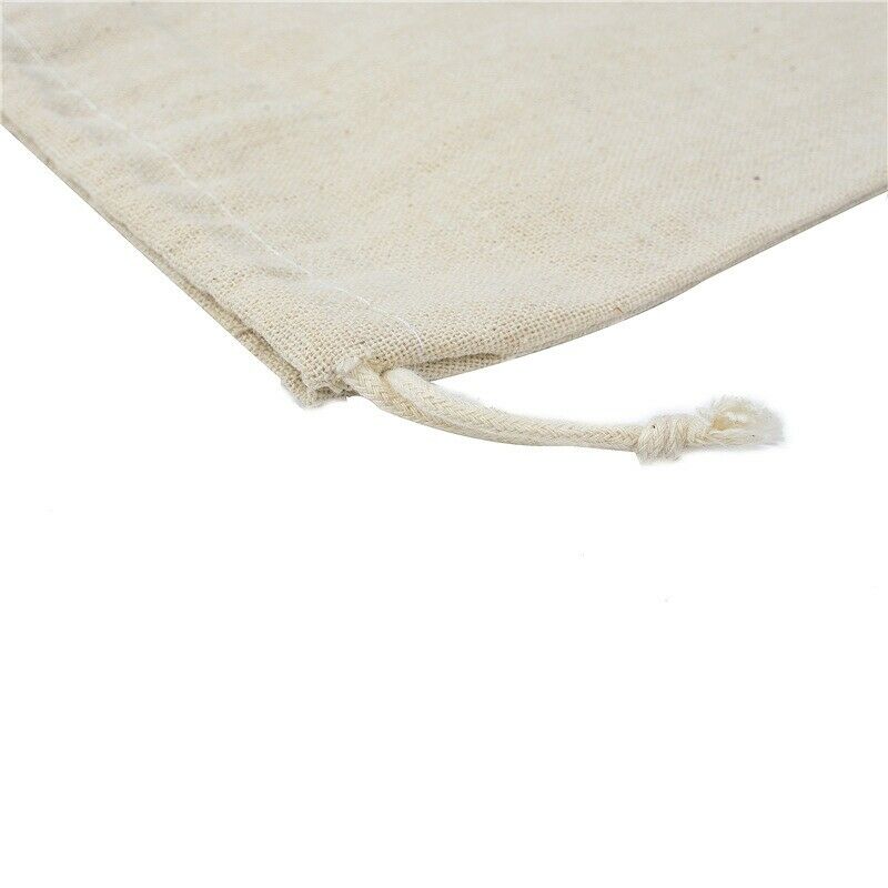 50Pcs Handmade Muslin Cotton and Linen Drawstring Packaging Gift Bags for C G1K9