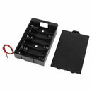 Black plastic battery holder box box with cover for 6 x AA 9V battery P1A4