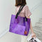 Clear PVC Transparent Shopping Bag Shoulder Handbag Women Totes (Purple)