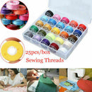 25X Sewing Machine Bobbins Thread Spools Case With Threads for Sewing Machine