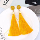 Women Long Earrings Hanging Bohemian Large Tassel Earring Ethnic Yellow