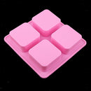 4 grids Square Silicone Soap Making Mold Fondant Cake Chocolate Mould