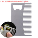 Portable Stainless Steel Beard Mustache Hair Beard Care Comb With Bottle OpeneME
