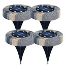 4x 8 LED Solar Buried Light Waterproof Under Ground Lawn Lamp (White Light)