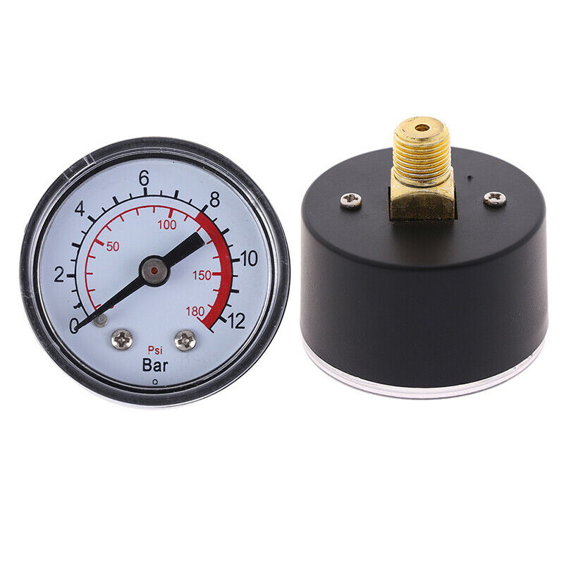 Air compressor pneumatic hydraulic fluid pressure gauge 0-12bar / 0-180 Tw
