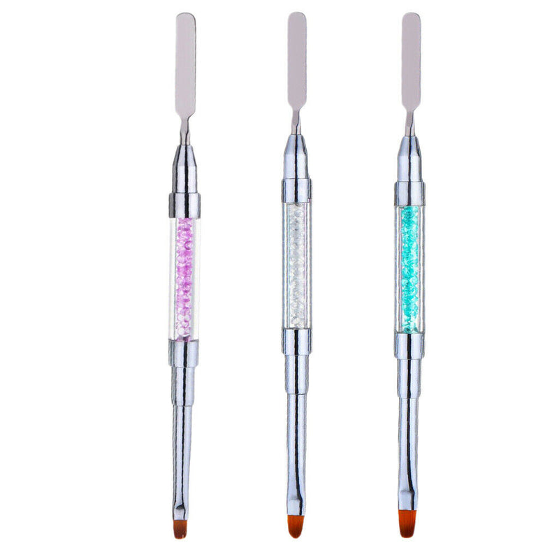 Poly Gel Nail Brush Dual-Ended Poly Acrylic UV Gel Extension Builder Blue