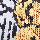 Reversible Sequin Embroidered Animal Tiger Patches Applique Sew on Clothing