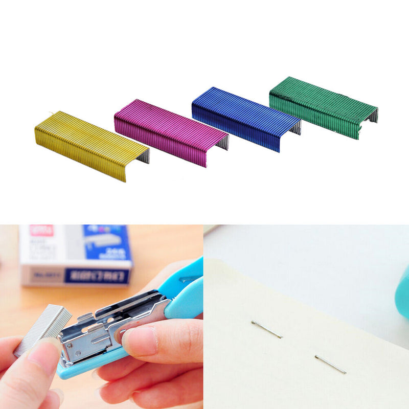 1Pack 10mm Creative Colorful Stainless Steel Staples Office Binding Supplies 3C