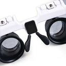 Double Eye Jewelry Watch Repair Magnifier Loupe Glasses With LED Light New