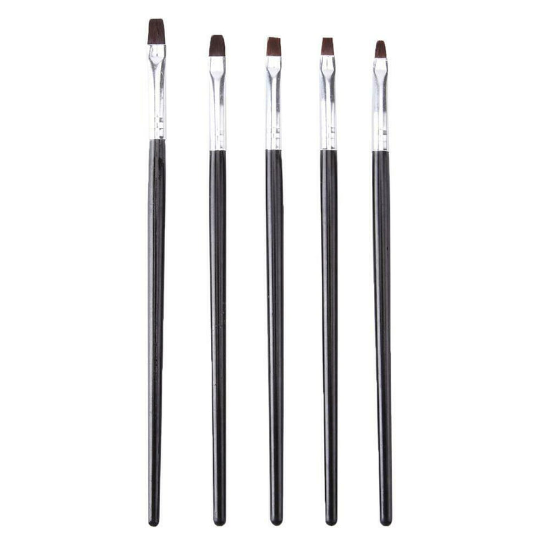 5pcs/Set Nail Art Brushes Wood Hnadle DIY UV Gel Painting Drawing Liner Pen