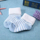 Winter Warm Thicken Cotton Baby Girls Boys Stripe Side Terry Socks(Blue/S)
