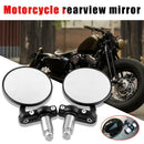 1 Pair 7/8 Round Motorcycle Mirrors 22mm Handle Bar End Side Rearview Mirrors