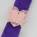 50pcs Love Shape Napkin Buckle Serviette Ring Decor Table Party Light Pink