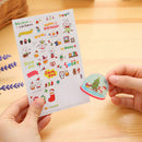 6 Sheets Cartoon Stickers DIY Calendar Diary Book Scrapbook Crafts Set