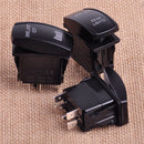 3x 5-Pin Front Rear LED Light Backlit Rocker Switch On-Off fit for Boat TruckUTV