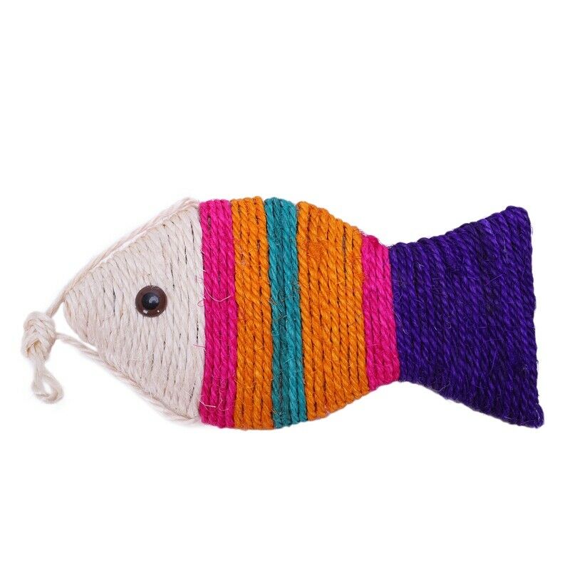 Sisal Rope Fish Shaped Cat Kitten Hanging Scratcher (Random Color)