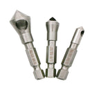 3Pcs 90 Degree Hex Countersink Drill Bit Wood Chamfering End Mill Cutter