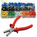 800pcs Cable Wire Terminal Connector with Hand Ferrule Crimper Plier Crimp  V3X2