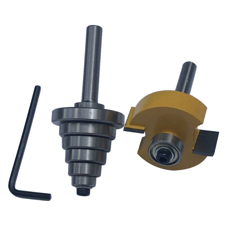 Woodworking 1/4" Shank Rabbet Router Bit with 6 Bearings for Multiple Depths