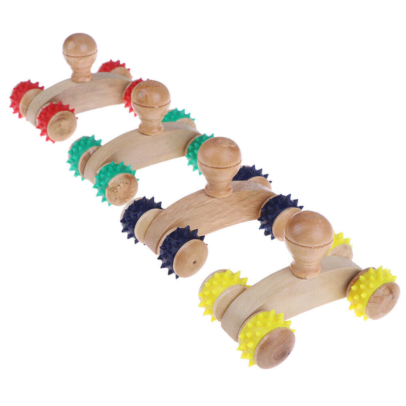1Pcs Solid Wooden Roller Relaxing Hand  Massage Tool Reflexology Face Foot B Bj