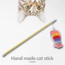 Cat Teasing Stick Plush Fish Wand Squeaky Pet Teaser Rod Interactive Toys A