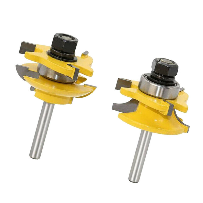 2/Set Rail Stile Router Bit Set 1/4"Shank For Round-over
