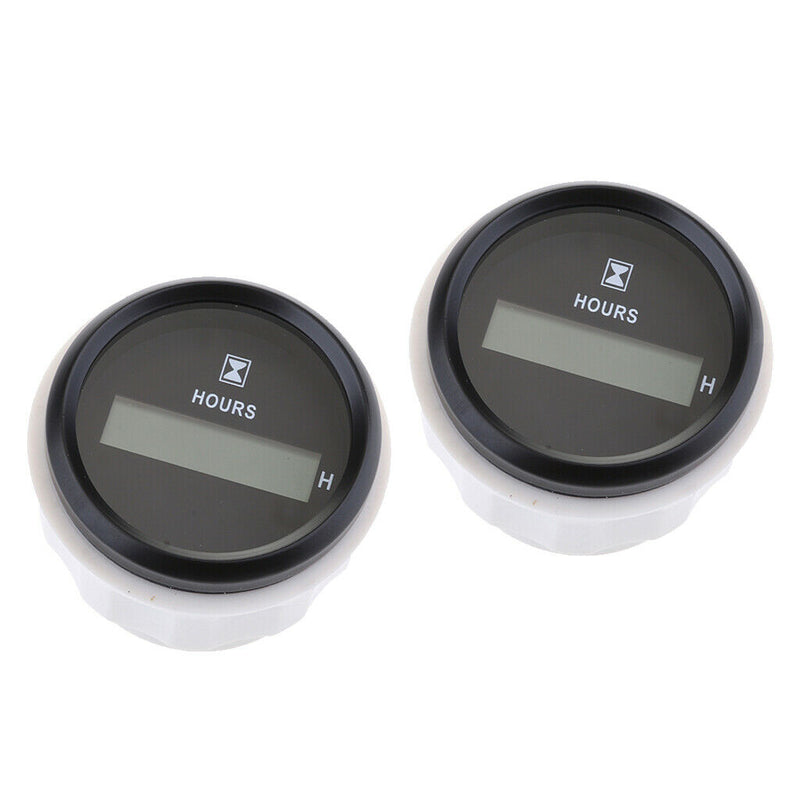 2Pcs Digital Hour Meter 52mm Round Gauge