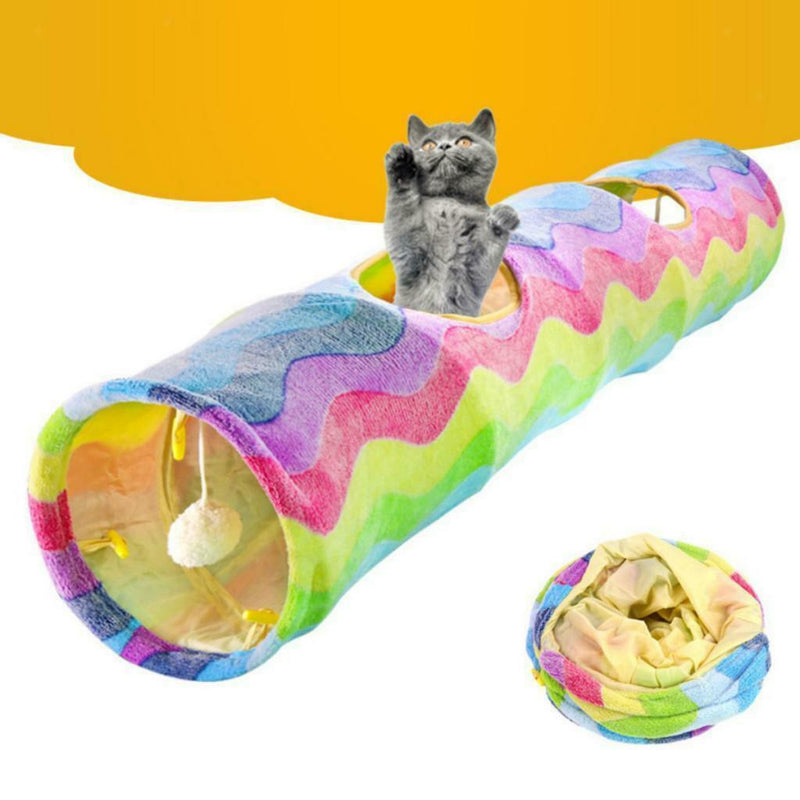 Durable Cat Hideout, Indoor Cute Funny Tunnel for Medium Kitty Playing