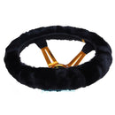 Black Soft Elastic Winter Warm Plush Steering Wheel Cover Auto Car Accessory