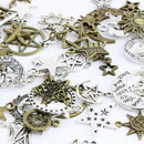1Bag Mix Stars Moon Pendant DIY Necklace Metal Craft Jewelry Making FindingsSE