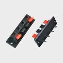 4 Way Jack Spring Speaker Push Connector Terminal Strip Block x2
