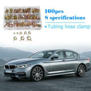 160pcs 6-17mm Spring Clips Vacuum Hose Fuel Line Water Pipe Air Tube Clamps