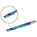 10Pcs Nano Blue Coat Flat Nose End Mill CNC Router Bits, 1/8 Inch Shank Spi