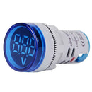 6-100V DC Digital Voltmeter Indicator LED Lamp Round Signal Light (Blue)