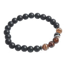2PCS/set Black Mantra Prayer Healing Natural Stone Beads Bracelet Men Women FT