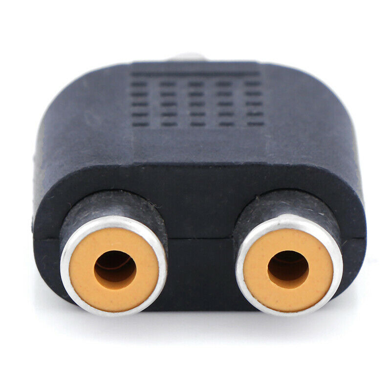1Pct RCA Y splitter AV audio video plug converter 1 male to 2 female adapter-,a