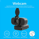 720P Webcam w/ Privacy Cover Built-in Microphone USB Plug N Play Web Camera